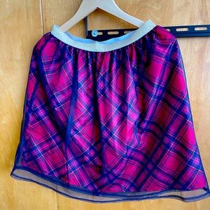 Girls 10/12 plaid shirt with elastic waistband